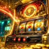 秘宝伝ボーナストリガーをイメージした黄金のパチスロ台アイキャッチ画像