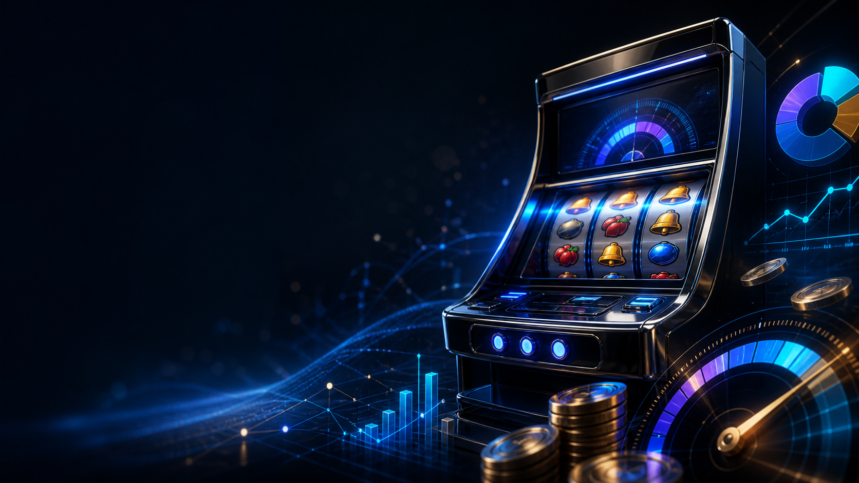 Pachislot cabinet with payout rate and technical skill analysis