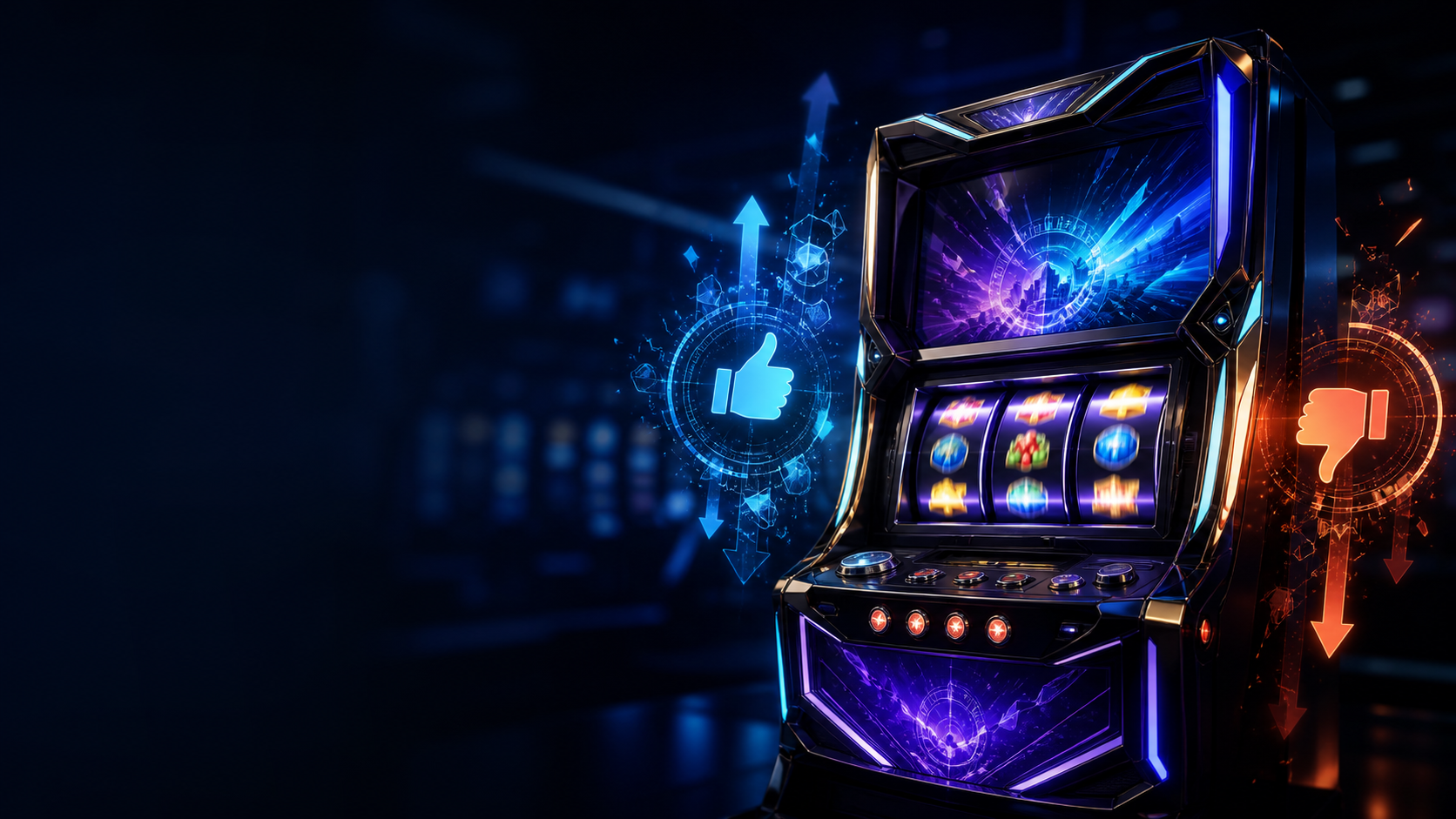 Pachislot cabinet with balanced review and comparison concept